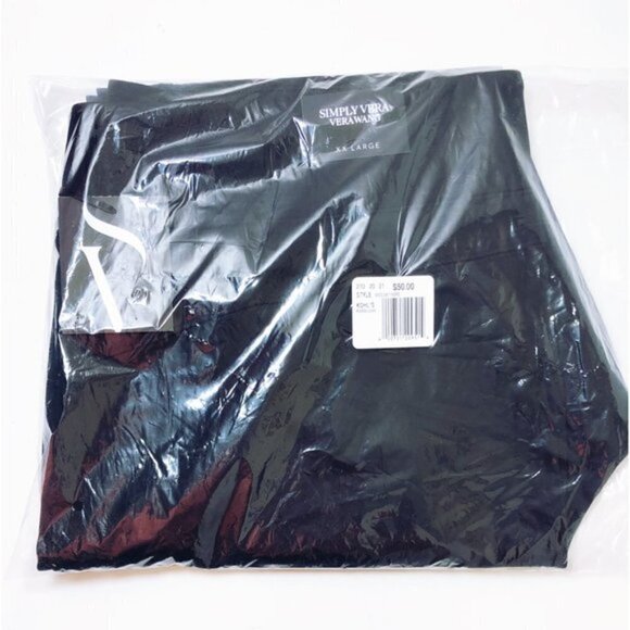 Simply Vera Wang Womens Black High Rise Knit Lace Up Leggings Plus Sz XXL New - Picture 5 of 8